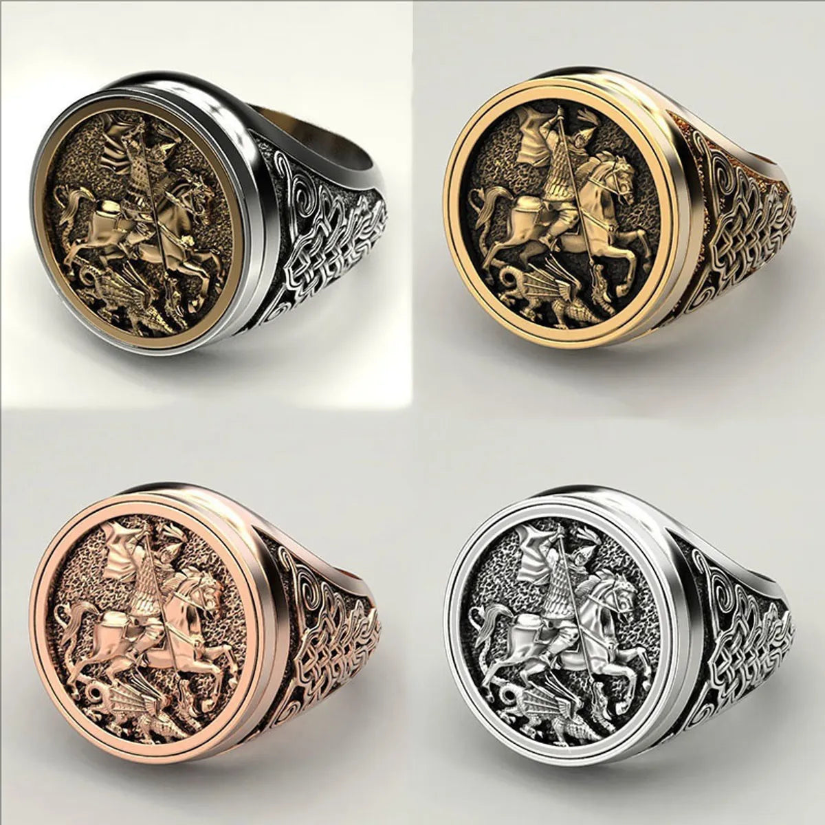 Wholesale simple style geometric alloy plating men's rings – GoodDiy