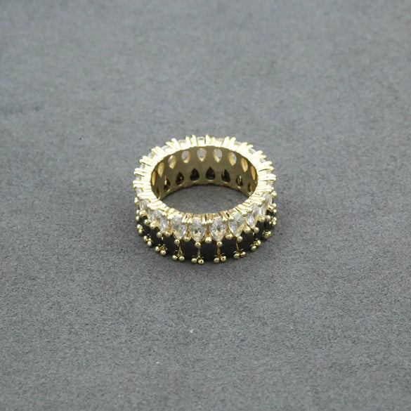 Simple Style Geometric Copper Plating Inlay Zircon White Gold Plated Gold Plated Rings