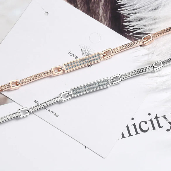 Simple Style Geometric Copper Rhinestones Bracelets