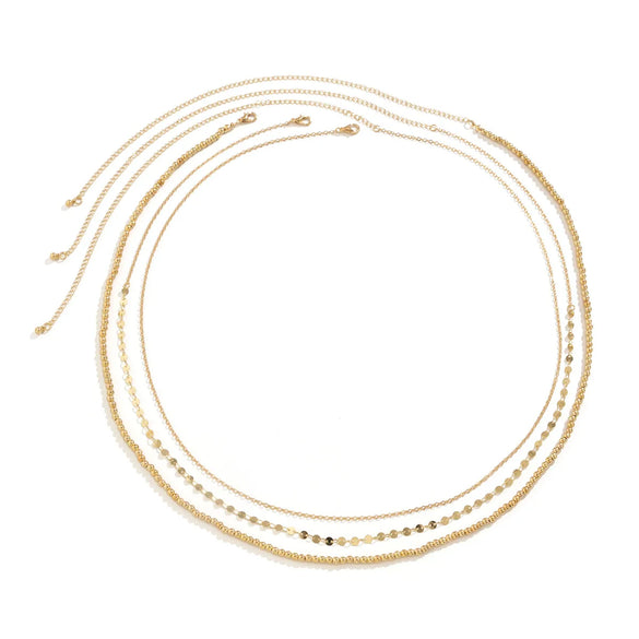 Simple Style Geometric Metal Layered Tassel Waist Chain