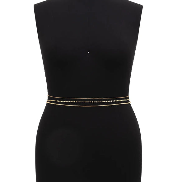 Simple Style Geometric Metal Layered Tassel Waist Chain