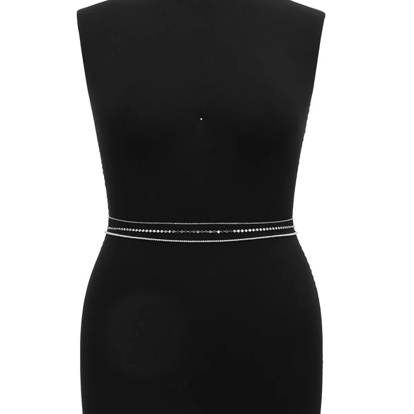 Simple Style Geometric Metal Layered Tassel Waist Chain