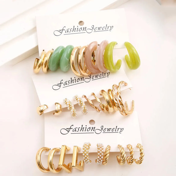 Simple Style Geometric Metal Plating Women's Earrings 1 Set