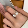 Simple Style Geometric Moon Electroplating Thai Silver Irregular Plating Women'S Open Rings