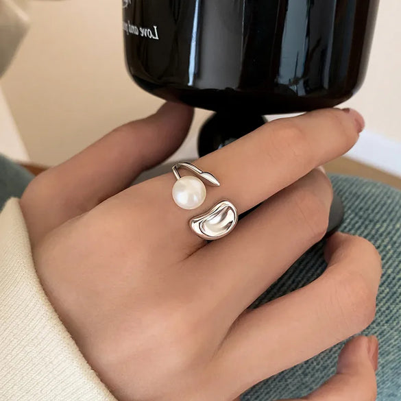Simple Style Geometric Moon Electroplating Thai Silver Irregular Plating Women'S Open Rings