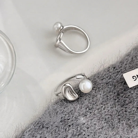 Simple Style Geometric Moon Electroplating Thai Silver Irregular Plating Women'S Open Rings