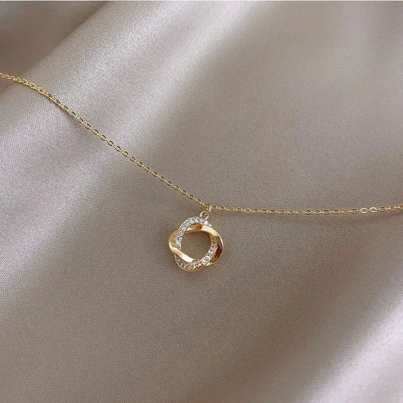 Simple Style Geometric Rhinestones Alloy Titanium Steel Wholesale Pendant Necklace