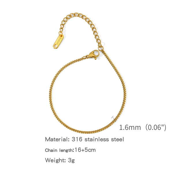 Simple Style Geometric Solid Color 304 Stainless Steel Bracelets In Bulk