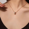 Simple Style Geometric Solid Color Copper Zircon Pendant Necklace In Bulk