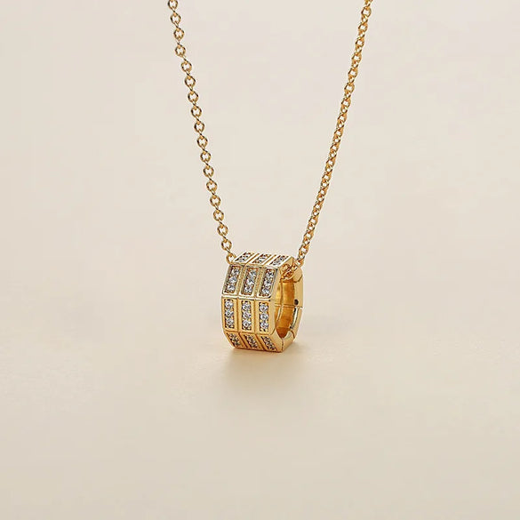 Simple Style Geometric Solid Color Copper Zircon Pendant Necklace In Bulk
