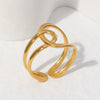 Simple Style Geometric Solid Color Stainless Steel Hollow Out Open Ring
