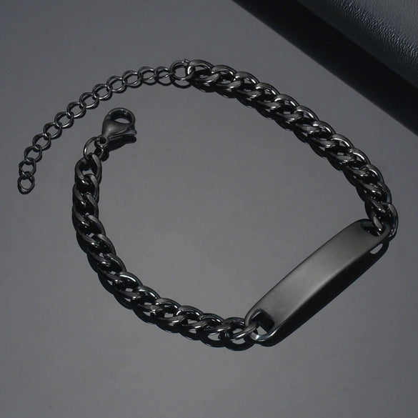Simple Style Geometric Stainless Steel Glossy Curved Bracelet For Men And Women