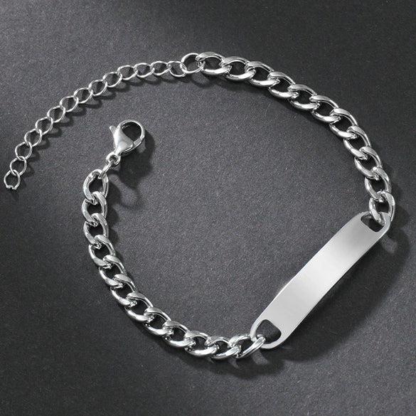 Simple Style Geometric Stainless Steel Glossy Curved Bracelet For Men And Women