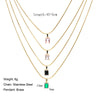 Simple Style Geometric Stainless Steel Inlay Zircon Pendant Necklace