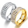 Simple Style Geometric Stainless Steel Inlay Zircon Rings 1 Piece