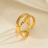Simple Style Geometric Stainless Steel Plating Open Ring