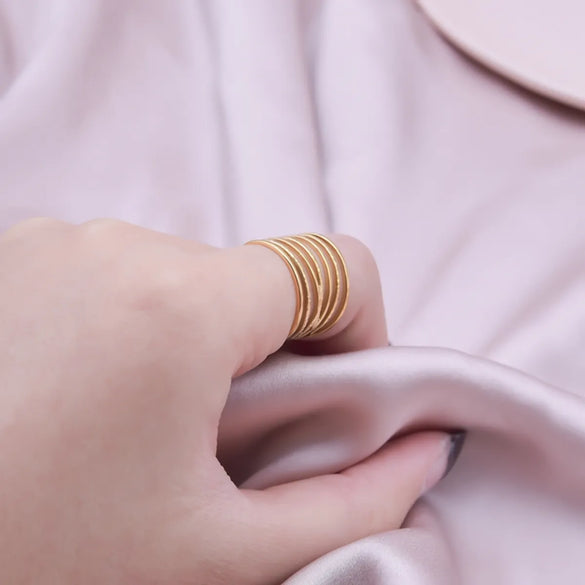 Simple Style Geometric Stainless Steel Plating 18k Gold Plated Open Rings