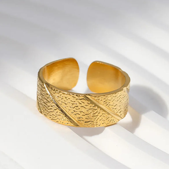 Simple Style Geometric Stainless Steel Plating Open Ring