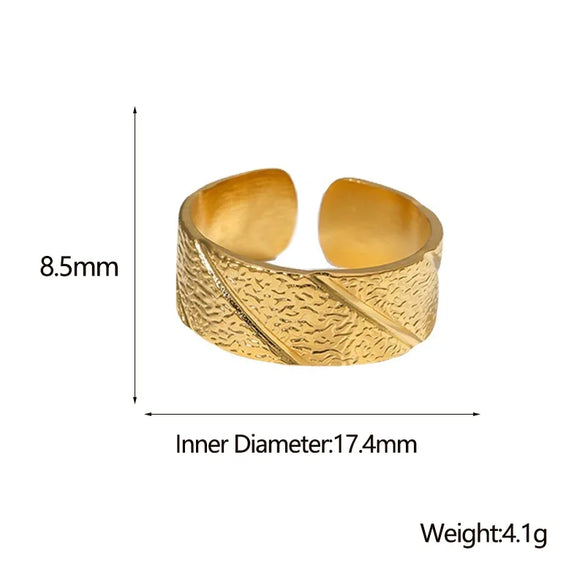 Simple Style Geometric Stainless Steel Plating Open Ring