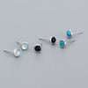 Simple Style Geometric Plating Sterling Silver Turquoise Ear Studs