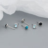 Simple Style Geometric Plating Sterling Silver Turquoise Ear Studs
