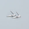 Simple Style Geometric Sterling Silver Plating Zircon Ear Studs 1 Pair
