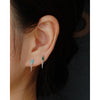 Simple Style Geometric Sterling Silver Plating Zircon Ear Studs 1 Pair