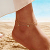 Simple Style Geometric Sterling Silver Polishing 14K Gold Plated White Gold Plated Women'S Anklet