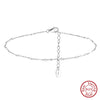 Wholesale Jewelry Simple Style Geometric 925 Sterling Silver 14K Gold Plated White Gold Plated Polishing Anklet