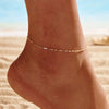 Wholesale Jewelry Simple Style Geometric 925 Sterling Silver 14K Gold Plated White Gold Plated Polishing Anklet