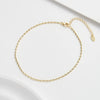 Wholesale Jewelry Simple Style Geometric 925 Sterling Silver 14K Gold Plated White Gold Plated Polishing Anklet