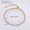 Simple Style Geometric Titanium Steel Inlay Zircon Bracelets 1 Piece