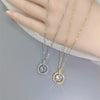 Simple Style Geometric Titanium Steel Inlay Zircon Pendant Necklace 1 Piece