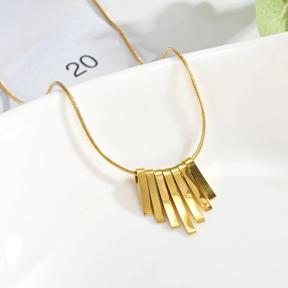 Simple Style Geometric Titanium Steel Plating Necklace