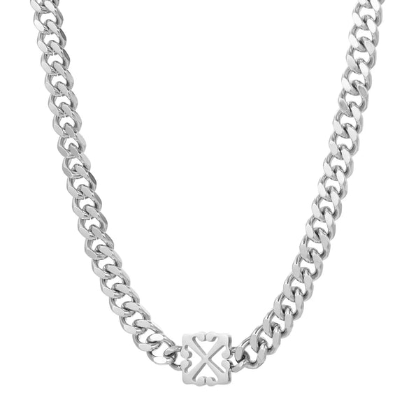 Simple Style Geometric Titanium Steel Polishing Men'S Necklace