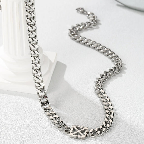 Simple Style Geometric Titanium Steel Polishing Men'S Necklace