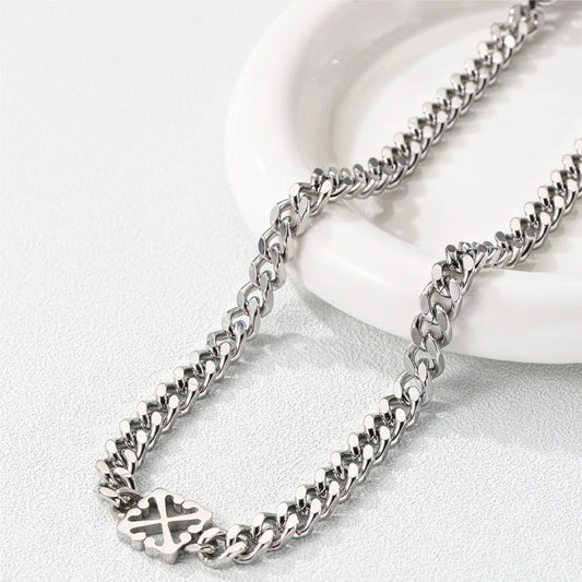 Simple Style Geometric Stainless Steel Polishing Men'S Necklace