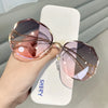 Simple Style Gradient Color Pc Polygon Patchwork Frameless Women'S Sunglasses