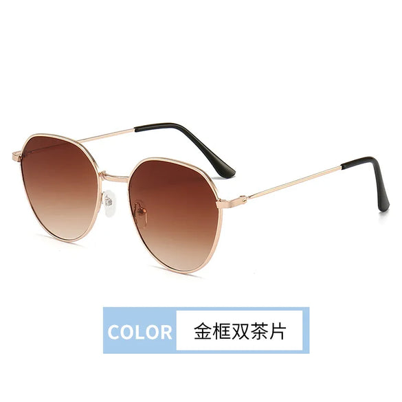 Simple Style Gradient Color Solid Color Pc Oval Frame Full Frame Women'S Sunglasses