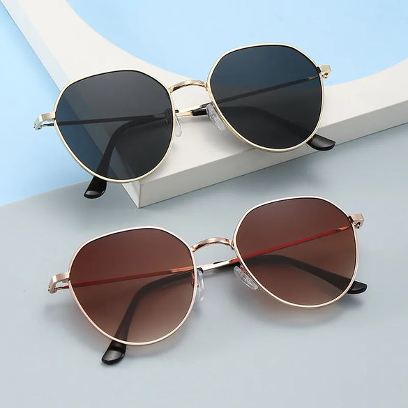 Simple Style Gradient Color Solid Color Pc Oval Frame Full Frame Women'S Sunglasses