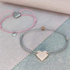 Simple Style Customization Laser Engraving Heart Shape 304 Stainless Steel Rope Woven Chain String Bracelets Wholesale
