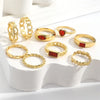 Simple Style Heart Shape Alloy Inlay Rhinestones Women'S Open Rings