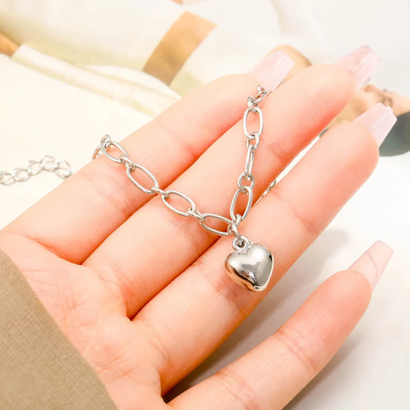 Simple Style Heart Shape Alloy Plating Women'S Bracelets