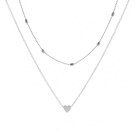 Simple Style Heart Shape Alloy Plating Women'S Layered Necklaces
