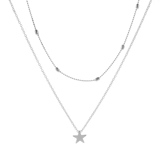 Simple Style Heart Shape Alloy Plating Women'S Layered Necklaces