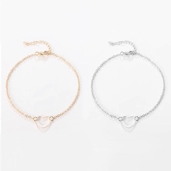 Simple Style Heart Shape Alloy Women's Bracelets