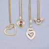 Wholesale Simple Style Heart Shape Key Stainless Steel Copper Enamel Plating Inlay Zircon Pendant Necklace