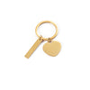 Simple Style Customization Laser Engraving Heart Shape Rectangle Titanium Steel Unisex Keychain