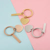 Simple Style Customization Laser Engraving Heart Shape Rectangle Titanium Steel Unisex Keychain