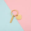 Simple Style Customization Laser Engraving Heart Shape Rectangle Titanium Steel Unisex Keychain